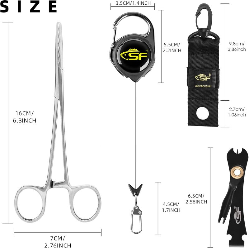 sf. Fly Fishing Tools Kit Includes a Fishing Knot Tool and Line Clipper, Zinger Retractor and Hook Remover Forceps. - Image 2